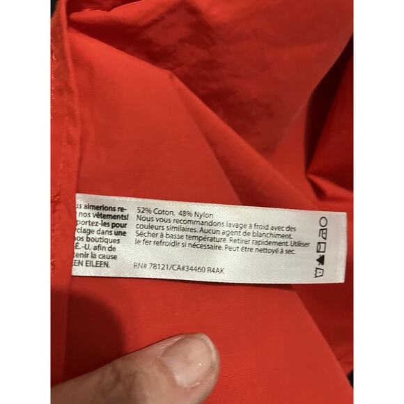 Eileen Fisher Hooded Red Light Weight Rain Jacket Coat size Petite PP/PTP - Picture 8 of 9